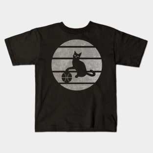 cool cat  black white retro vintage Kids T-Shirt